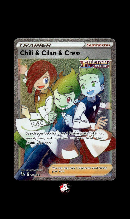 SWSH08: Fusion Strike #273/264 Chili & Cilan & Cress (Secret)