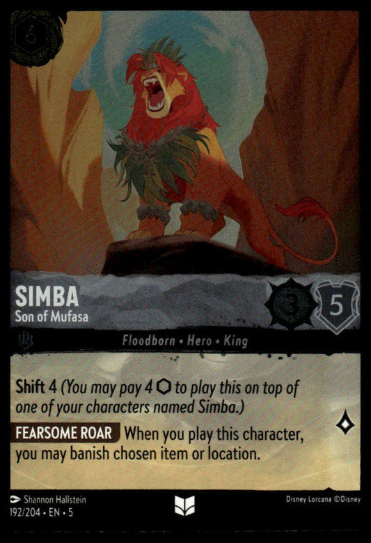 Shimmering Skies #192/204 Simba - Son of Mufasa Cold Foil