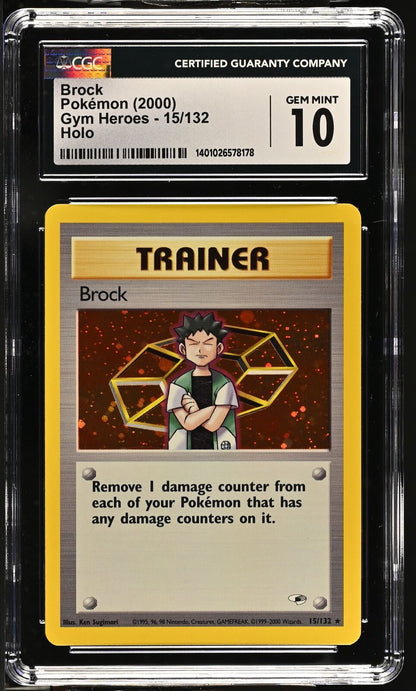 2000 Gym Heroes - Unlimited #15/132 Brock CGC 10