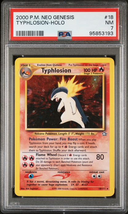 2000 Pokemon Neo Genesis #18 Typhlosion-Holo PSA 7