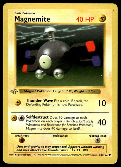 Base Set (Shadowless) #053/102 Magnemite