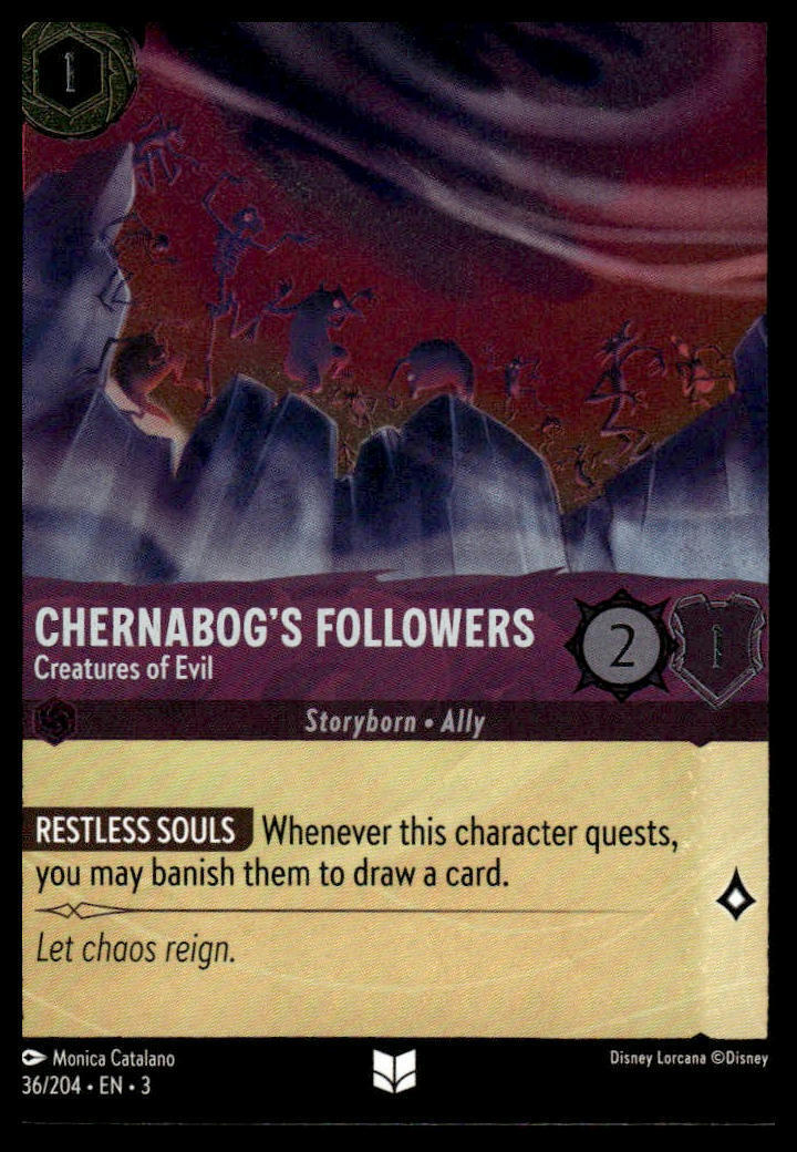 Into the Inklands #36/204 Chernabog's Followers - Creatures of Evil Cold Foil