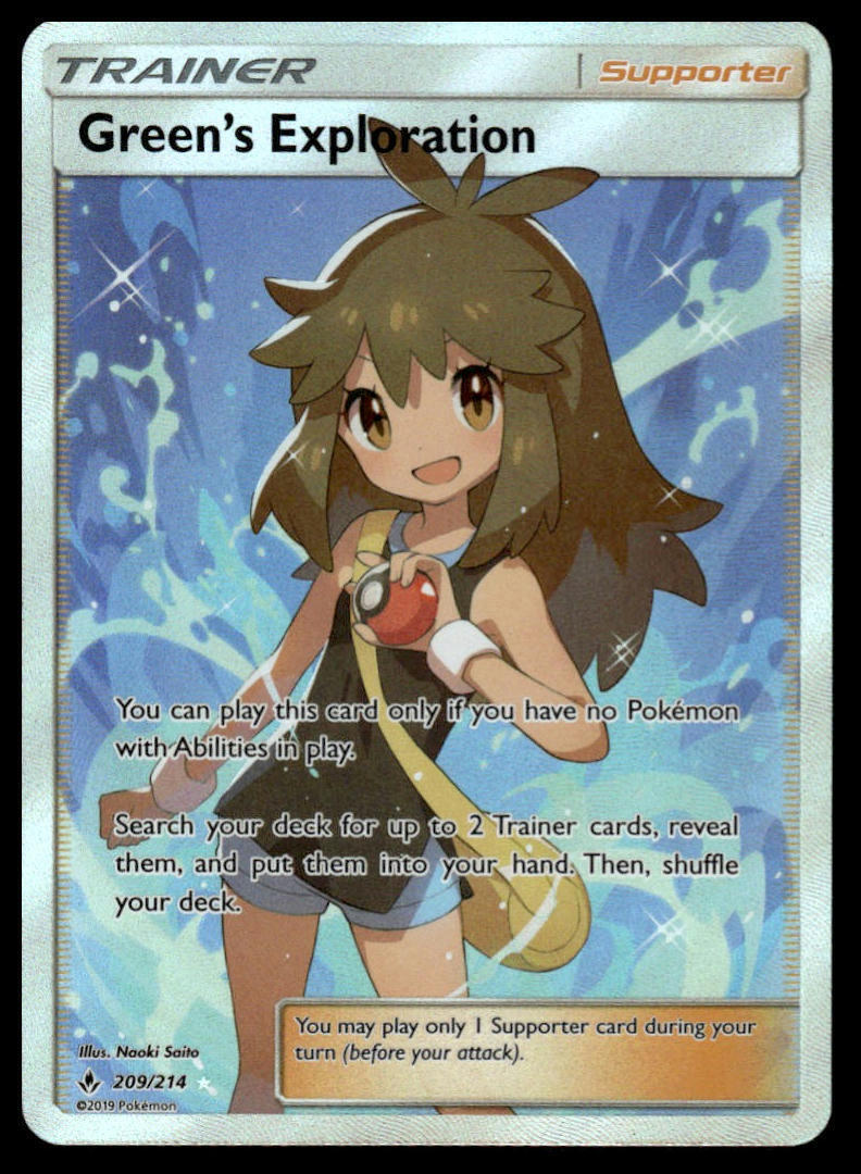 SM - Unbroken Bonds #209/214 Green's Exploration (Full Art)