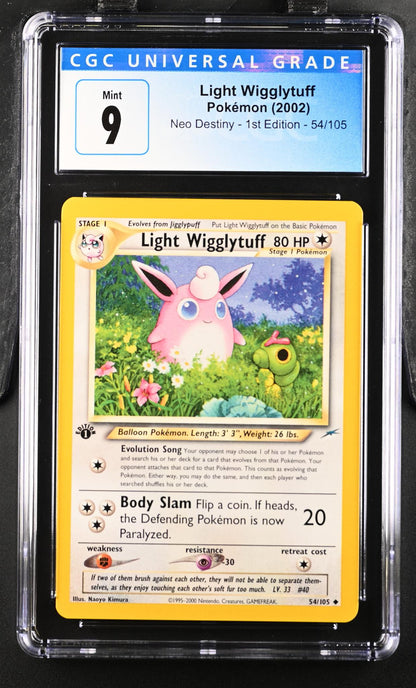 2002 Neo Destiny - 1st Ed. #54/105 Light Wigglytuff CGC 9